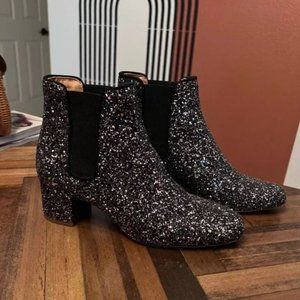 Madewell silver and black glitter boots  - Size 7.5